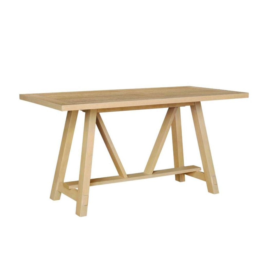 Table * | Top Sellers Accentrics Home Farmhouse Trestle Style Dining Table White Oak