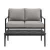 Table * | Top Sellers Accentrics Home Metal Base Loveseat And Coffee Table Set In Black (Component 1 Of 2)