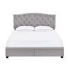 Bed * | Online Accentrics Home King Tufted Storage Bed In Glacier