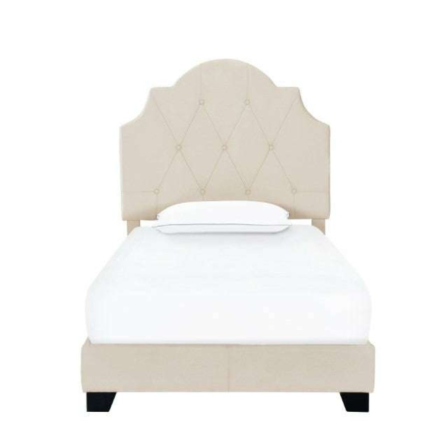 Bed * | Best Guaranteed Accentrics Home Saddle Tufted Twin Upholstered Bed In Cream