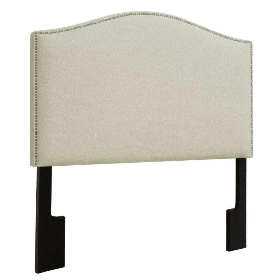 Headboard * | Top Sell Accentrics Home Camel Back Upholstered King Headboard In Beige