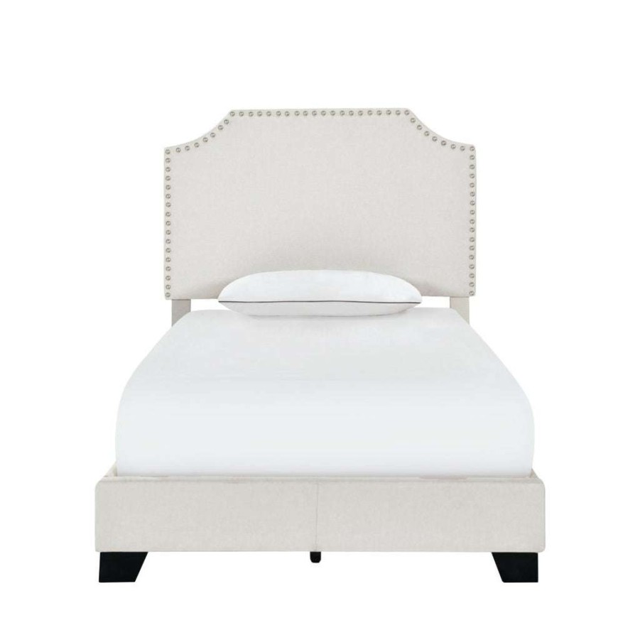 Bed * | Best Guaranteed Accentrics Home Clipped Corner Twin Upholstered Bed In Fog