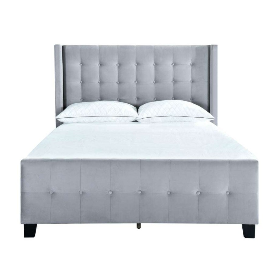 Bed * | Top Sellers Accentrics Home King Modern Wing Bed In Dove