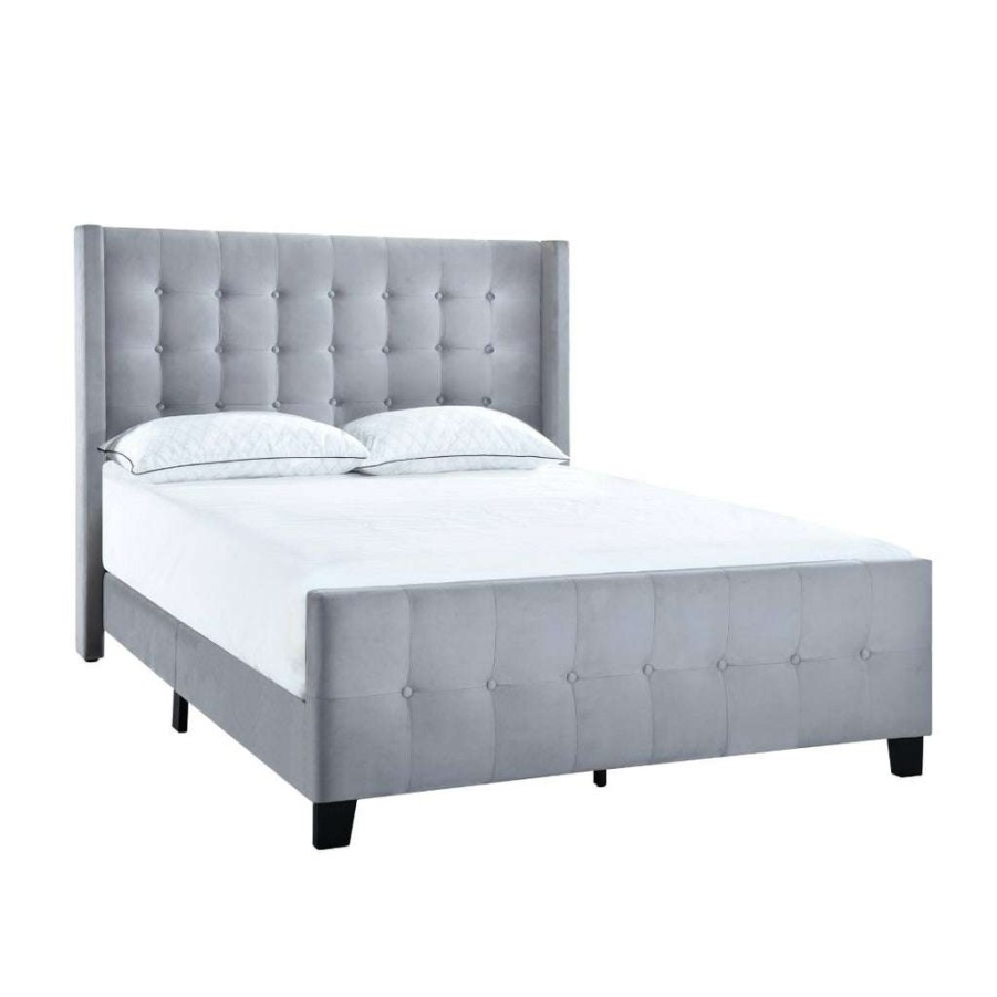 Bed * | Top Sellers Accentrics Home King Modern Wing Bed In Dove