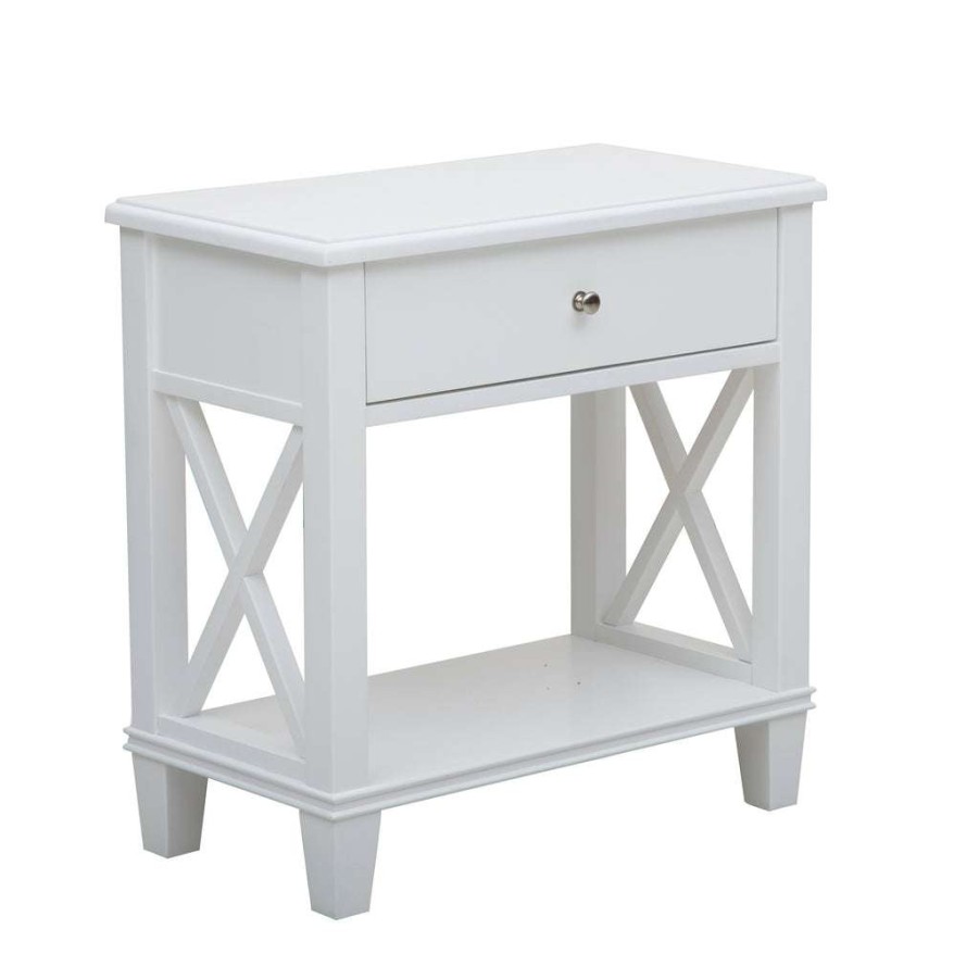 Table * | Top Sellers Accentrics Home White Open 'X' Leg Side Table