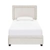 Bed * | Popular Accentrics Home Twin Nail Trim Storage Bed In Fog