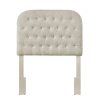 Headboard * | Popular Accentrics Home Rounded Corner, Diamond Tufted Twin Upholstered Headboard In Oatmeal Gray