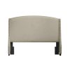 Headboard * | Outlet Accentrics Home Shelter Style Upholstered Wingback Queen Headboard In Lunar Linen Beige