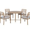 Chair * | Hot Sale Accentrics Home 5 Pc Round Outdoor Dining Table Set With Slat Back Chairs