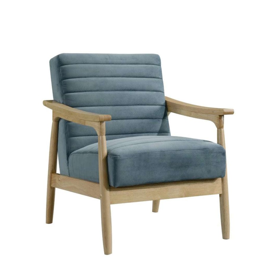 Chair * | Online Discount Accentrics Home Horizontal Channeled Wood Frame Armchair