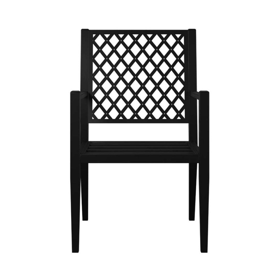 Chair * | Online Discount Accentrics Home Metal Lattice Back Outdoor Dining Chairs (2 Pack)