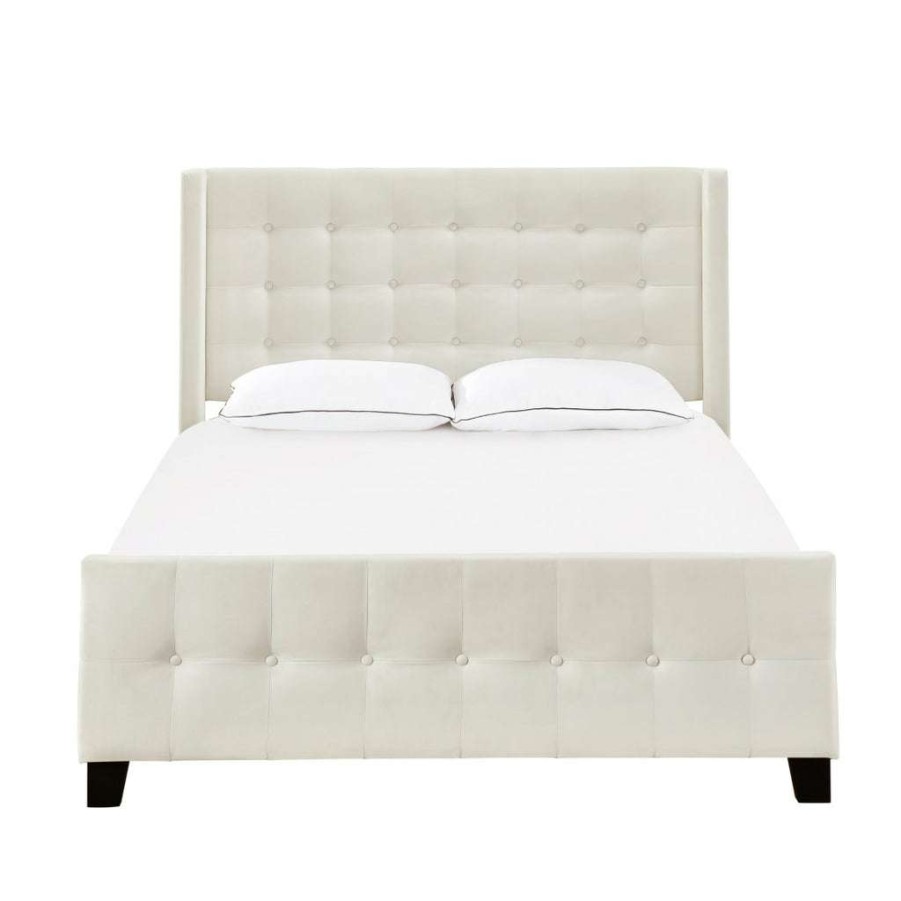 Bed * | Official Accentrics Home King Modern Wing Bed In Ivory