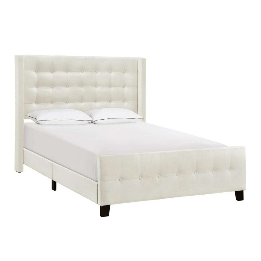 Bed * | Official Accentrics Home King Modern Wing Bed In Ivory