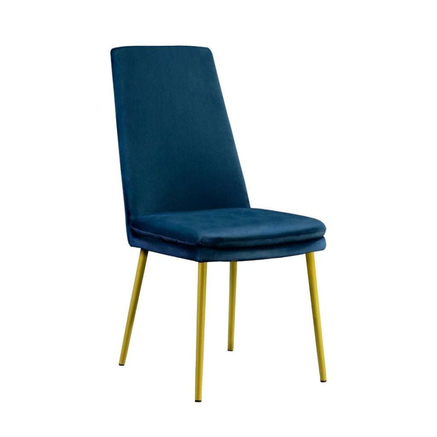 Chair * | Discounts Accentrics Home Modern Upholstered Dining Chair In Blue Velvet (2Pc)