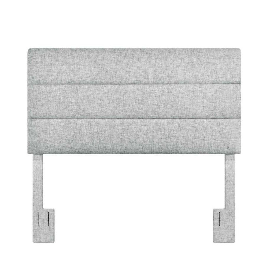 Table * | Online Discount Accentrics Home Horizontally Channeled, Adjustable King Or California King Headboard In Platinum Gray