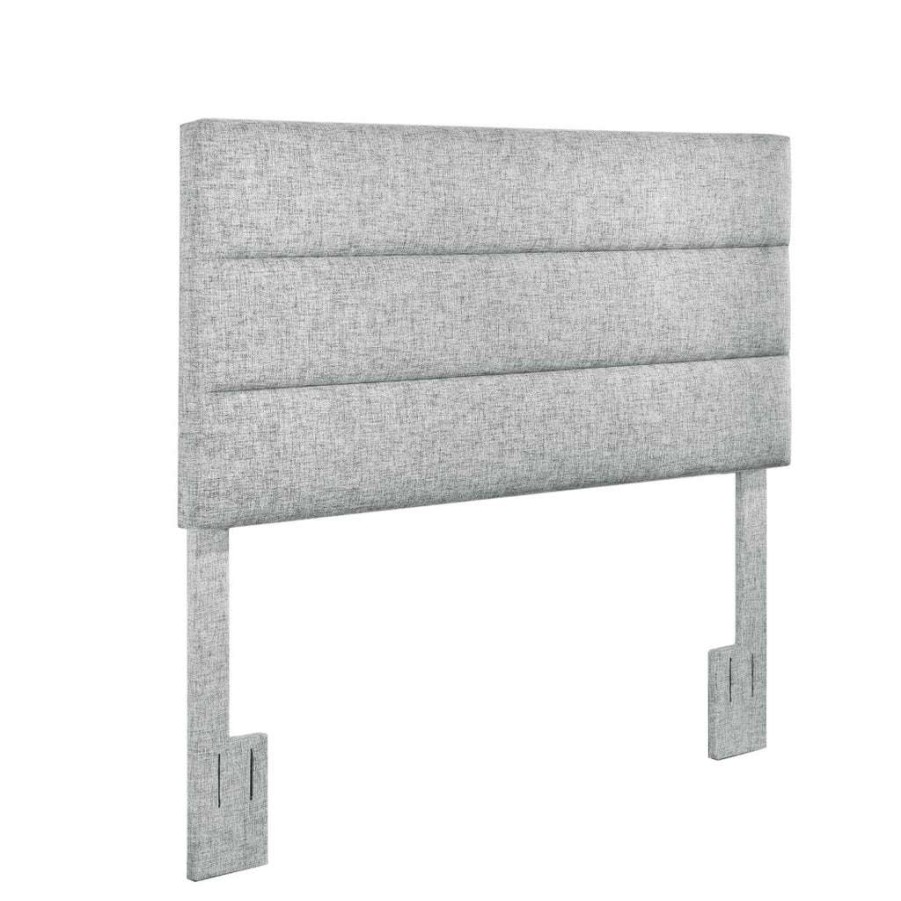 Table * | Online Discount Accentrics Home Horizontally Channeled, Adjustable King Or California King Headboard In Platinum Gray