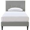 Bed * | Discounts Accentrics Home Mid-Century Modern Button Tufted Twin-Sized Platform Bed In Gray