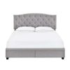 Bed * | Online Discount Accentrics Home Queen Tufted Storage Bed In Glacier