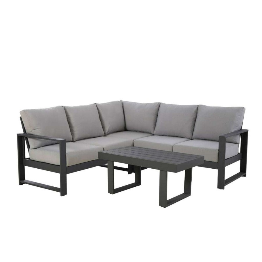 Table * | Best Guaranteed Accentrics Home Modern Metal Sectional W/ Cocktail Table