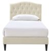 Bed * | Outlet Accentrics Home Arched, Diamond Tufted Upholstered Twin Platform Bed In Beige