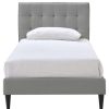 Bed * | Popular Accentrics Home Grid Tufted Twin-Sized Platform Bed In Gray