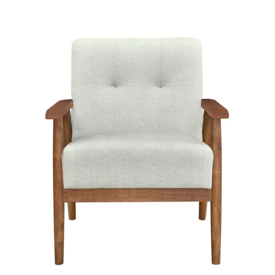 Chair * | Best Guaranteed Accentrics Home Tufted Wood Frame Chair Dove