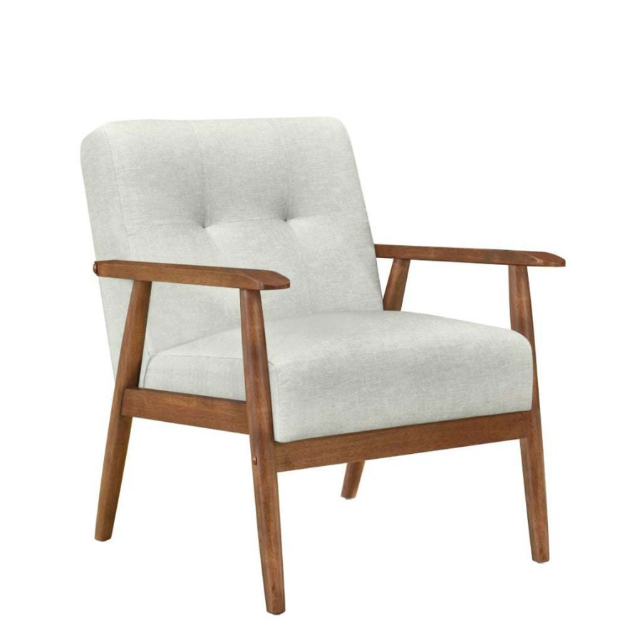 Chair * | Best Guaranteed Accentrics Home Tufted Wood Frame Chair Dove