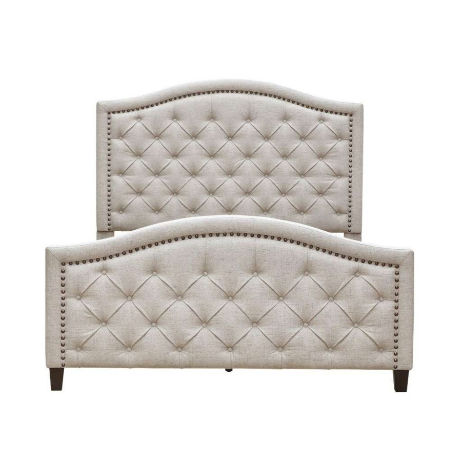 Bed * | Outlet Accentrics Home Button Tufted Upholstered Queen Platform Bed