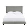 Bed * | Official Accentrics Home Upholstered Shelter Queen Bed In Light Gray