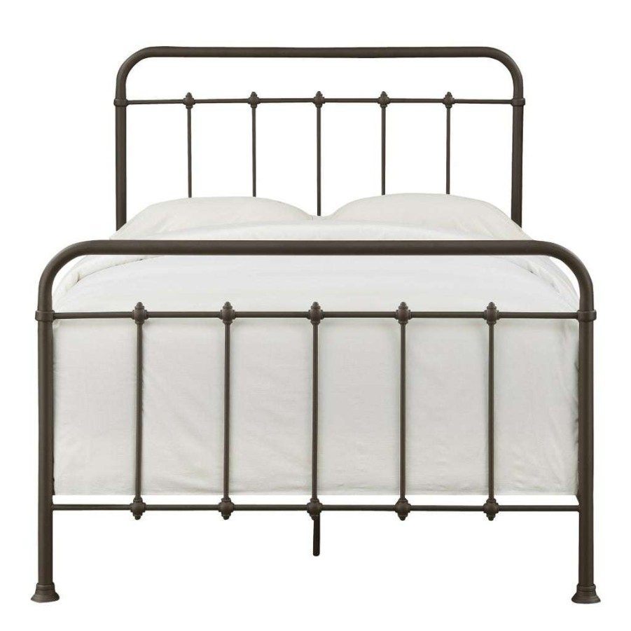 Bed * | Top Sell Accentrics Home Curved Corner Metal Full Bed In Brown