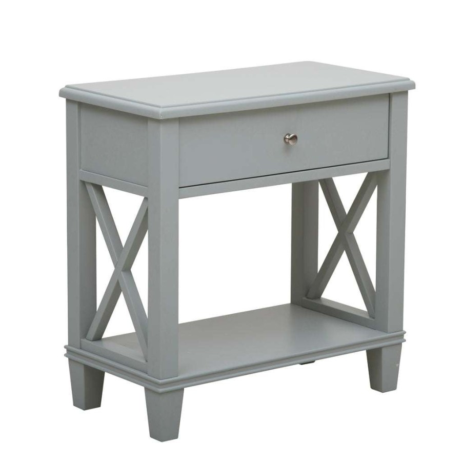 Table * | Best Sale Accentrics Home Grey Open X Leg Side Table