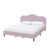 Bed * | Hot Sale Accentrics Home Arched Upholstered King Platform Bed In Blush Rose Velvet