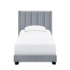 Bed * | Excellent Quality Accentrics Home Upholstered Channeled Shelter Twin Bed In Dove Gray