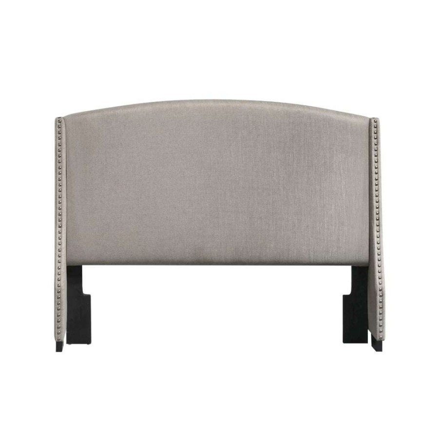 Headboard * | Featured Accentrics Home Shelter Style Upholstered Wingback King Headboard In Storm Grey