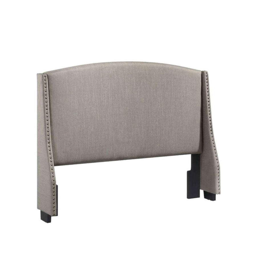 Headboard * | Featured Accentrics Home Shelter Style Upholstered Wingback King Headboard In Storm Grey