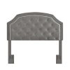 Table * | Best Guaranteed Accentrics Home Welt Trim, Diamond Tufted, Adjustable Full Or Queen Headboard In Charcoal Gray