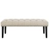 Bed * | Featured Accentrics Home Beige Diamond Button Tufted Upholstered Bed Bench