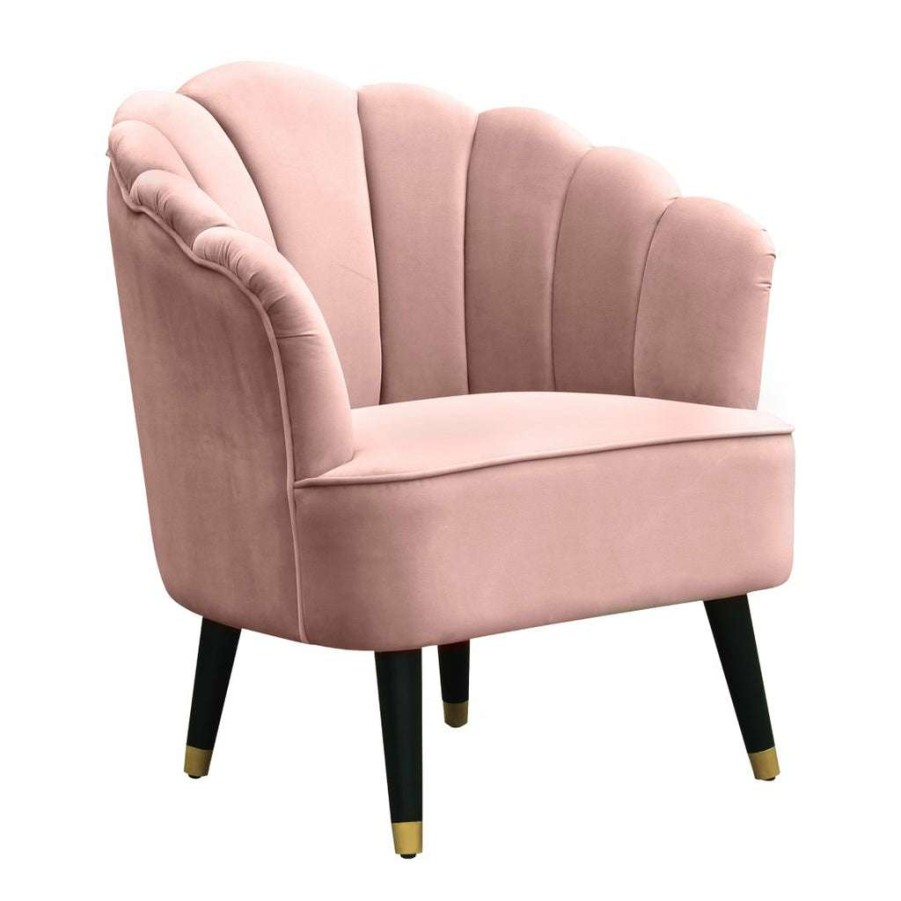 Chair * | Excellent Quality Accentrics Home Channel Tufted Venus Accent Chair In Shell Pink