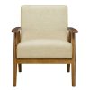 Chair * | Online Accentrics Home Wood Frame Mid-Century Modern Accent Chair In Soft Beige