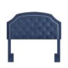 Table * | Discounts Accentrics Home Welt Trim, Diamond Tufted, Adjustable Full Or Queen Headboard In Navy Blue