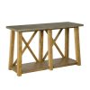 Table * | Best Guaranteed Accentrics Home Faux Concrete Top & Rustic Wood Sofa Table