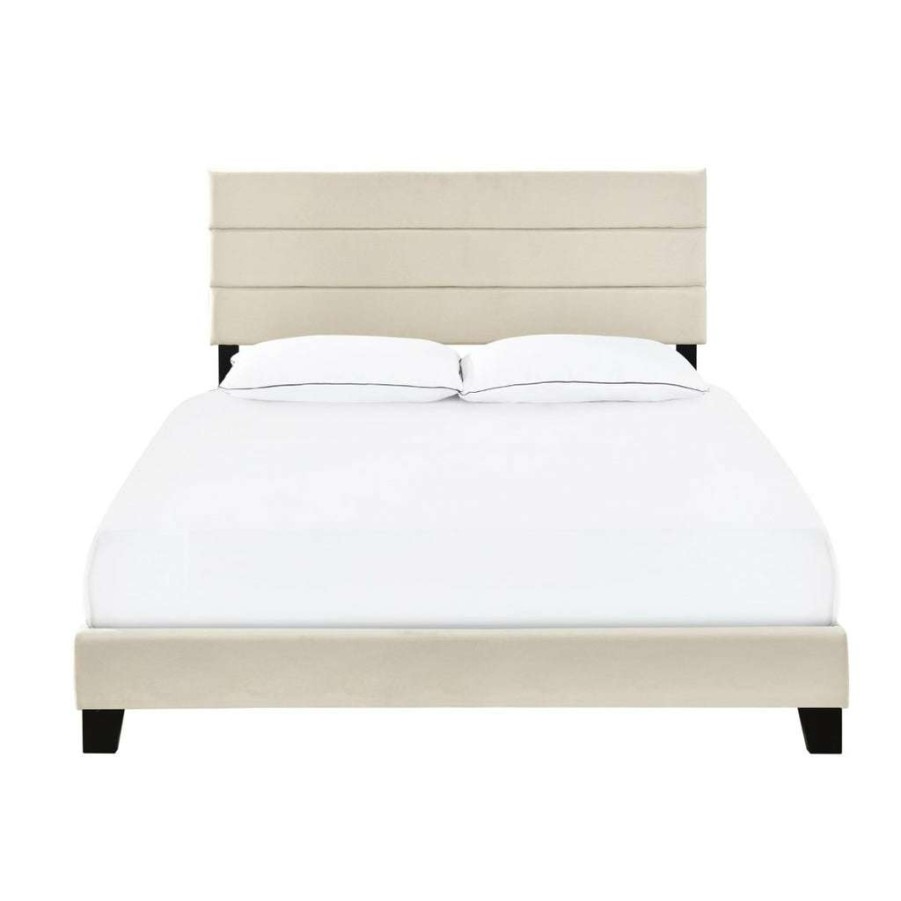 Bed * | High Quality Accentrics Home Queen One Box Slat Bed In Linen