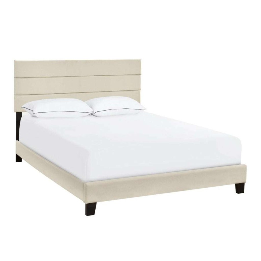 Bed * | High Quality Accentrics Home Queen One Box Slat Bed In Linen