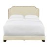 Bed * | Official Accentrics Home Clipped Corner Queen Upholstered Bed In Linen Beige