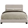 Bed * | Online Accentrics Home Mid-Century All-In-One King Bed With Channeled Headboard & Footboard In Dupree Linen