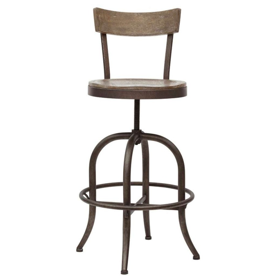 Table * | Best Sale Accentrics Home Traditional Solid Barstool With Adjustable Base