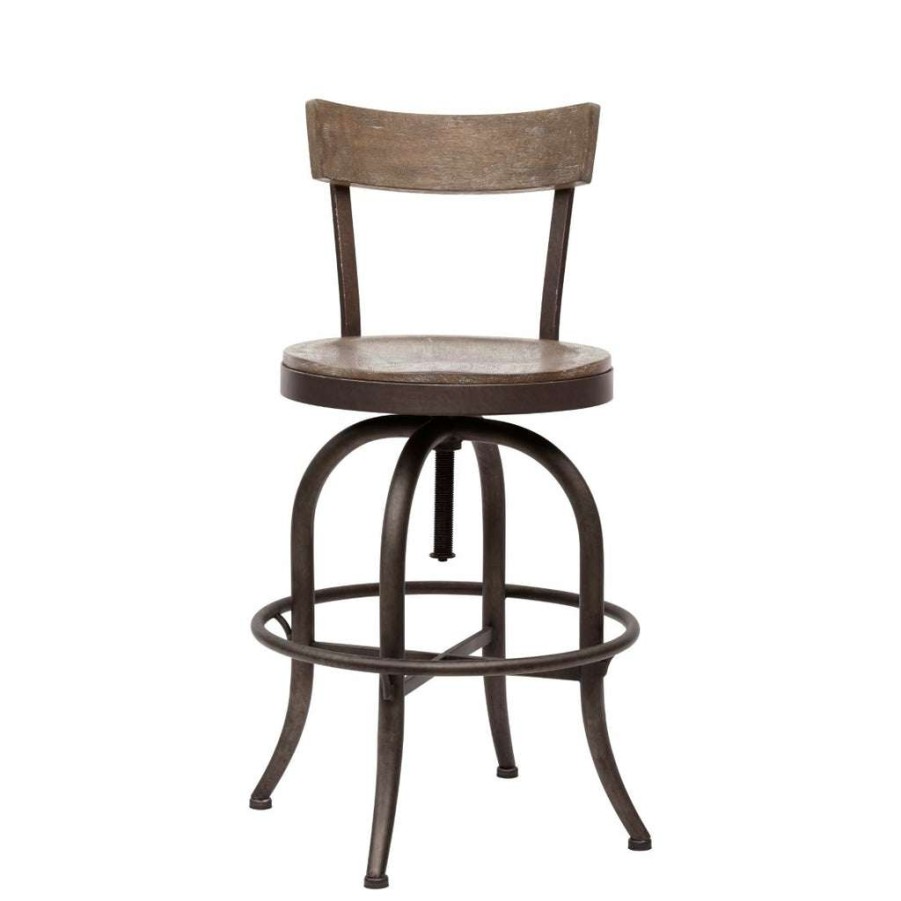 Table * | Best Sale Accentrics Home Traditional Solid Barstool With Adjustable Base