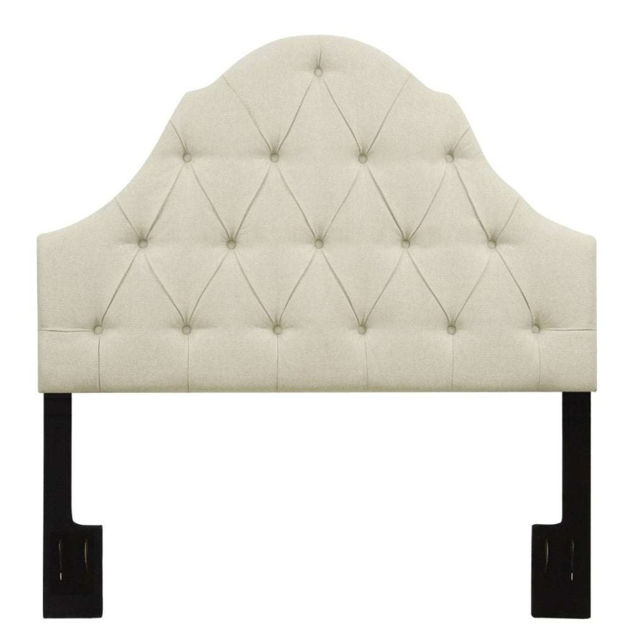 Headboard * | Popular Accentrics Home Camel Back Button Tufted King Upholstered Headboard In Beige