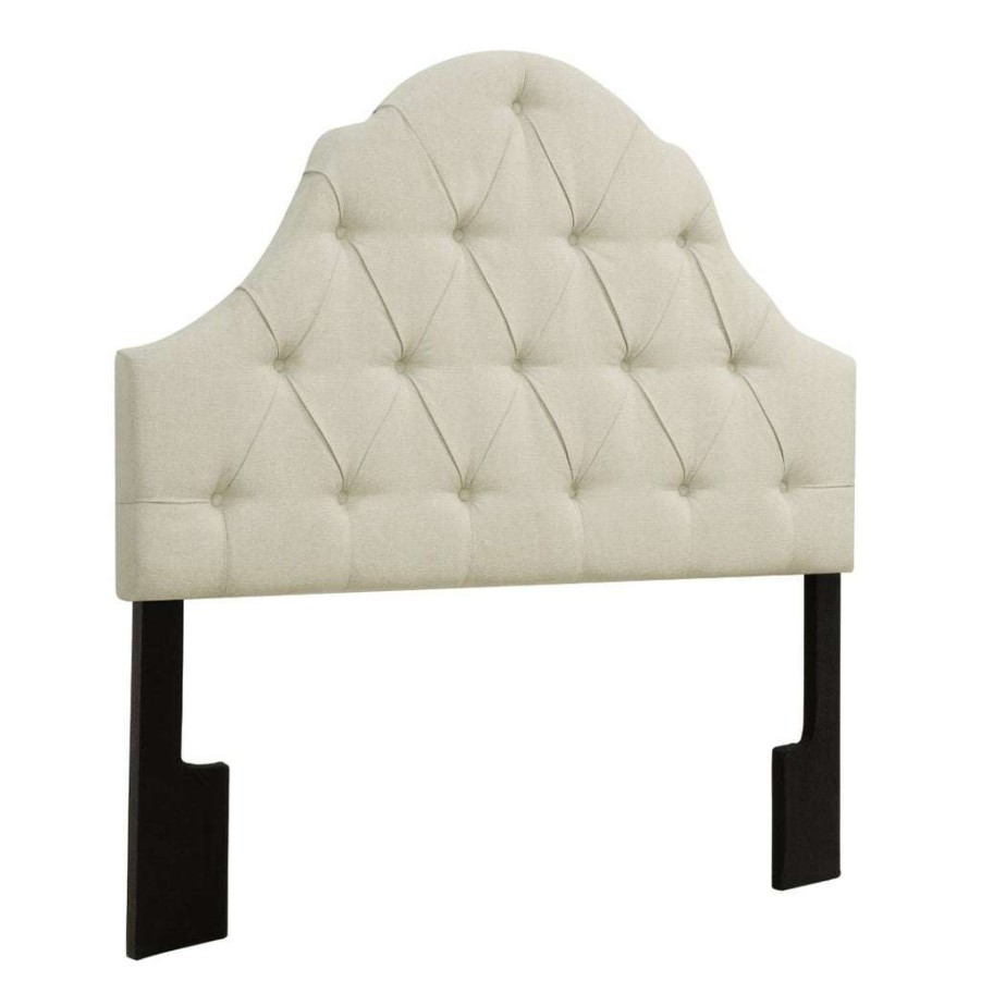 Headboard * | Popular Accentrics Home Camel Back Button Tufted King Upholstered Headboard In Beige