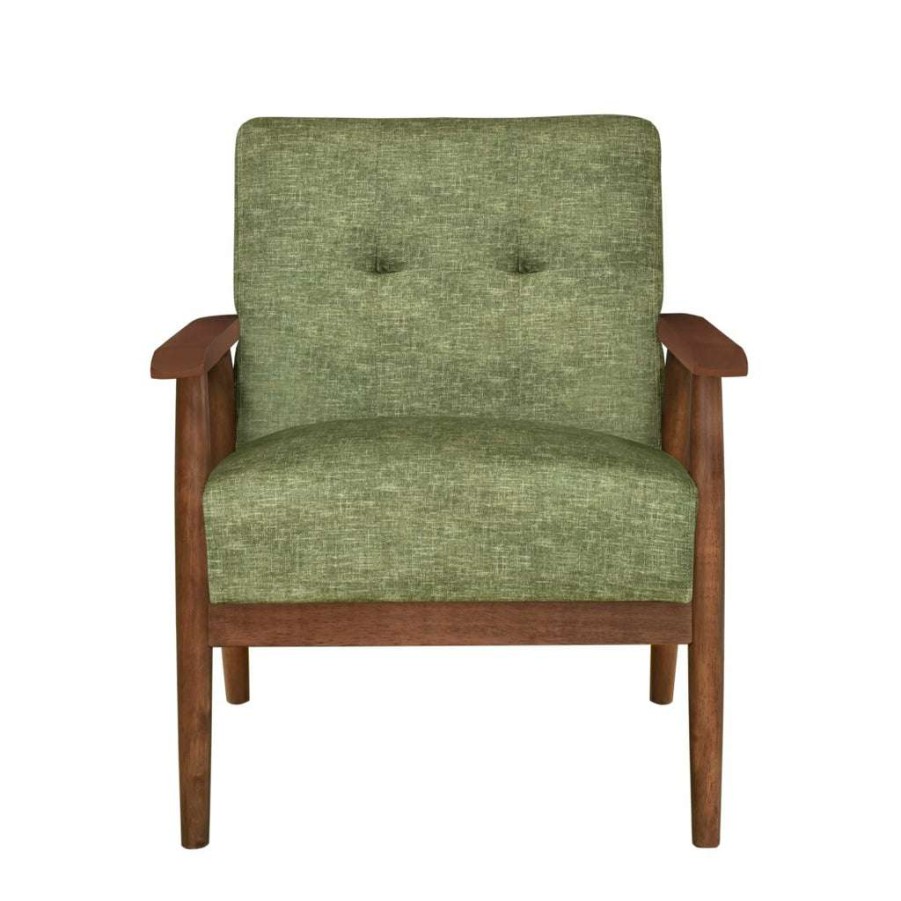 Chair * | Best Sale Accentrics Home Tufted Wood Frame Chair Cedar Green